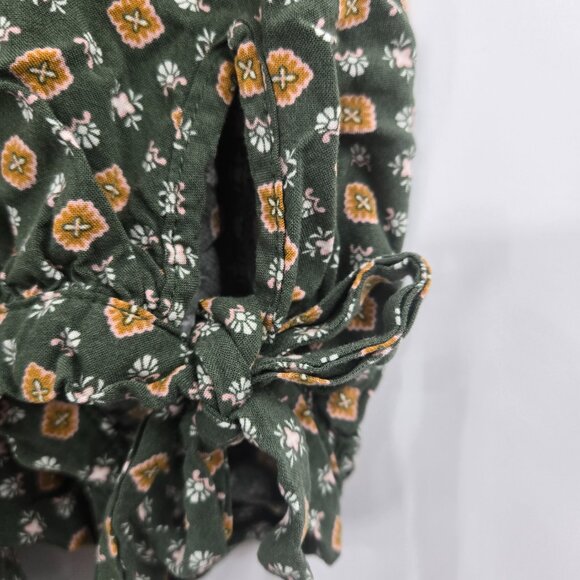 A.U.W. Green Geometric Shapes Tie Sleeve Pockets Jumpsuit 3x - Picture 7 of 15